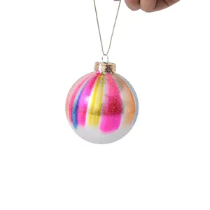 Oem Odm Custom Groothandel Diy Decor Blauwe Kerstboom Opknoping Bal Ornamenten Glazen Kerst Kristallen Bollen