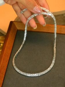 Xinfly Luxury 6.8ct Natural Diamonds Choker <b>Necklace</b> Full Baguette for Weddings and Fine Jewelry - Product Image 2