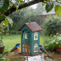 Nuevo Comedero para Pájaros Portátil de Metal y Plástico para Colgar en Exteriores, para Patio/Jardín, Uso Automático para Pájaros