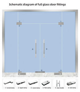 H-75V Thủy Lực Sàn Bản Lề Xi Lanh Sàn Mùa Xuân Máy 150KG Không Khung Cửa Kính Closer Giữ Mở - Product Image 6