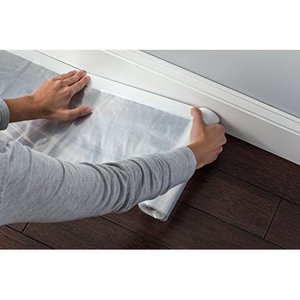 Pre-<b>Taped</b> Drop Cloth 5.25 Ft X 19.68 Ft <b>Clear</b> Plastic For Indoor Outdoor Painting Protection - Product Image 3