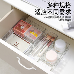 Transparent Drawer Cosmetic Organizer With Compartments For <b>Makeup</b> Storage Desktop Use Stackable Design Extra Small Size - Product Image 5