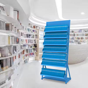 Estante de almacenamiento de libros móvil Estante de exhibición de metal para revistas al aire libre - Product Image 4