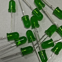 Diode LED verte diffuse de 5 mm, 5 V, faible consommation d'énergie, haute intensité, longue durée de vie, angle de vision de 15 degrés, emballage traversant