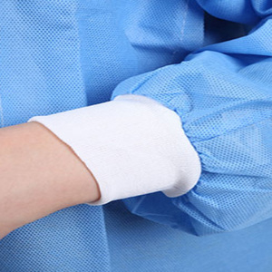 <span class=keywords><strong>Bata</strong></span> médica desechable de PP tejido azul para doctor, de manga larga, <span class=keywords><strong>con</strong></span> botón frontal y puños tejidos, para visitantes - Product Image 4