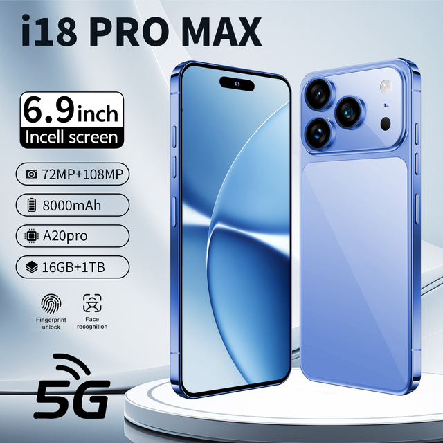 18 PRO MAX 5G Octa Core HD 120Hz Display English Android 15 LTE 16+1TB 108MP 7.3" OLED Dual SIM Card Smartphone