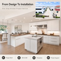 Meubles de cuisine modulaires blancs modernes et écologiques avec comptoirs en marbre, double îlot, évier, aménagement ouvert (sur mesure)