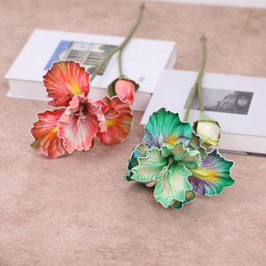 Fleur d'iris artificielle au toucher réaliste, fabrication exquise, en soie et caoutchouc souple, pour la décoration intérieure et de mariage, style forêt extérieur - Product Image 1