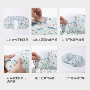 หมอนรองคอรูปตัวยูแบบพองลม 28x26x14 ซม. หมอนเดินทางโพลีเอสเตอร์ลายการ์ตูนสัตว์สำหรับผู้ใหญ่ - Product Image 3