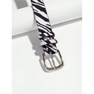 Cinturón de Cuero Sintético con Estampado de Cebra para Mujer, Hebilla Metálica, Accesorio de Moda Y2K, Marca FOXA - Product Image 4