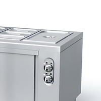 Comptoir de service alimentaire isotherme en acier inoxydable de qualité supérieure avec porte coulissante, le nombre de compartiments est personnalisable