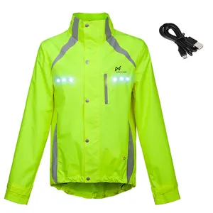 Fashionable Style Led Waterproof Hi Vis Jacket Custom Reflective Jackets Double Warning For Cycling