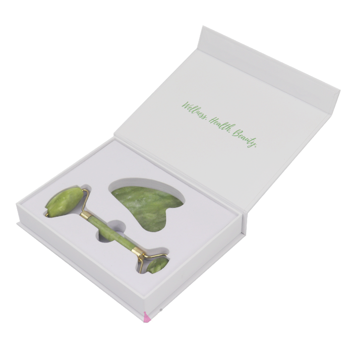 Очаровательный портативный ролик из розового кварца Gua Sha Beauty Jade массажный ролик для лица с коробкой для нанесения на лицо