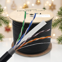 Cable de Red Ethernet CAT6 de 1000 Pies (305 Metros), Rollo de Cable UTP CAT 6 de 4 Pares, 23 AWG 24 AWG, Cobre, para Exteriores