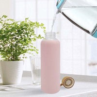 Bouteille d'eau en verre réutilisable de 550 ml sans BPA avec manchon en silicone – Vente en gros