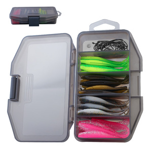 61pcs 6.5cm 1.5G chia ngã ba đuôi mềm jerkbait Minnow mồi Kit nhựa mềm Shad Baits crappie Bass Mồi Câu Cá - Product Image 2