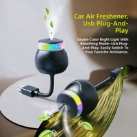 Diffuseur d'air USB pour voiture, lumière d'ambiance, pulvérisation automatique, design luxueux pour placement sur tableau de bord, huile essentielle liquide, aromathérapie