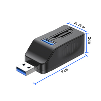 Nuevo producto Pequeño portátil USB2.0 + USB3.0 transferencia de datos y tarjeta de memoria SD/MMC/TF 5 en 1 USB COMBO para computadora portátil