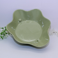 Pot à bougie en céramique, forme florale irrégulière, récipient peu profond pour bougie, bord ondulé, conteneur pour bougie parfumée, vente en gros personnalisée