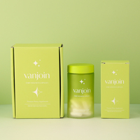 Emballage Premium pour Compléments Alimentaires Marque Vanjoin – Flacon en Verre Dépoli pour Pilules et Capsules avec Coffret Cadeau de Luxe pour Produits de Santé