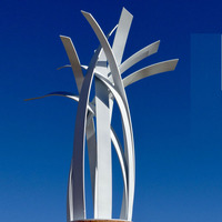 Décoration de rue extérieure BLVE, art métallique moderne, statue en métal, sculpture en acier inoxydable à dessin de fil
