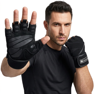 SAAR INDUSTRIES High Quality Heavy-Duty Leather Full Finger for Closure Gym Training Gloves Breathable Comfortable Fitness - Product Image 1