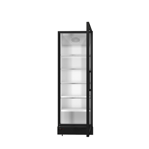 Refrigerador Vertical con Puerta de Vidrio Simple y Ventilador, Exhibidor de Bebidas con LED y Estantes Ajustables - Product Image 4