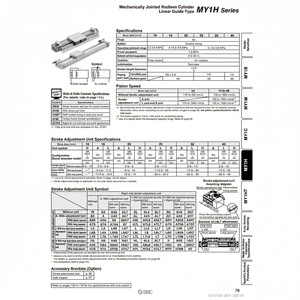 Cilindro sin vástago de SMC Pneumatics, categoría de producto articulado mecánicamente con el - Product Image 1