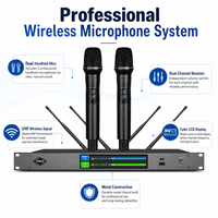 Système de microphone sans fil UHF double canal X2S-1 True Diversity pour spectacles sur scène, conférences et salles de réunion