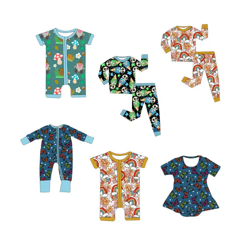 Wholesale Ultra-Thin Cotton Baby Flat Corner Shirt Short Sleeve Shorts Baby Home Wear Belly Protection Romper