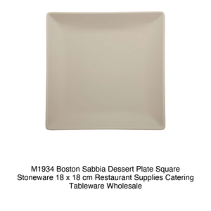Assiette à dessert Boston Sand 18 × 18 cm carrée en grès M1934 - Product Image 2