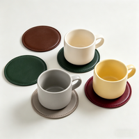 Sous-verres et sets de table classiques en cuir, épaisseur 3 mm, personnalisables, pour éviter les déversements de boissons, écologiques, antidérapants, résistants à l'huile et à la chaleur