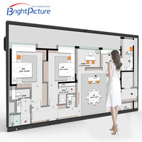 Tableau blanc interactif BRIGHT PICTURE 75 pouces 4K UHD, tactile IR 20 points, Android Windows Intel PC, caméra 48MP, bureau, école