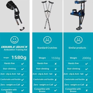 Rodilleras Multifuncionales de Aleación de Aluminio, Ayudas para Caminar, Plegables en un Segundo, Altura Ajustable, Soporte para una Sola Pierna para Adultos, Manos Libres - Product Image 4