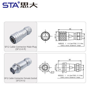 IP67 Aviation Plug Socket Schnell anschluss Elektrisches Kabel Kabel SF10 Wasserdichter Stecker 2 3 4 5 6 7 9 Pins - Product Image 5