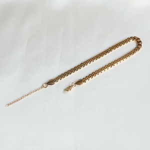 <span class=keywords><strong>Cavigliera</strong></span> cubana placcata in <span class=keywords><strong>oro</strong></span> PVD 18K acciaio inox 6mm per le donne - Product Image 3