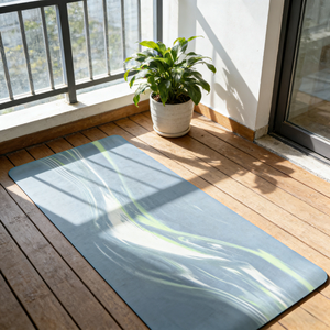 Tapete de Ejercicio Azul Verde Azulado con Superficie de PU y Base de Caucho Natural, Antideslizante, 4.5mm de Grosor para Entrenamiento en Casa y Uso en Estudio - Product Image 1