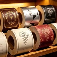 Étiquettes de vin au design vintage, gaufrage à la feuille d'or, autocollants imperméables de qualité alimentaire pour l'image de marque des bouteilles de vin