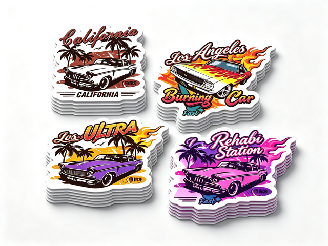 Custom Die Cut Sticker Waterproof UV Resistant Vinyl Stickers Retro Car Aesthetic Decals for Vehicle Exterior Laptop Decoration