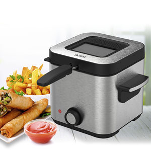 Friteuse en acier inoxydable SOGO 1,5 L 900 W avec fenêtre transparente pour la cuisine à domicile - Product Image 1