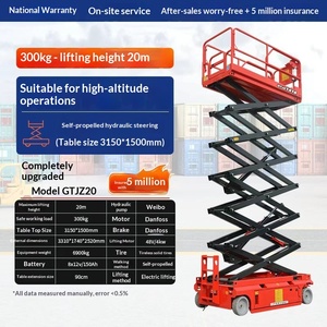Fully self-propelled hydraulic lift Aerial work vehicle Scissor-type lifting <b>table</b> Self-walking climbing platform - Product Image 6