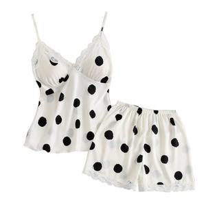 Cina fabbrica all'ingrosso Wave Point canotta pantaloncini vestito <span class=keywords><strong>cotone</strong></span> <span class=keywords><strong>biologico</strong></span> <span class=keywords><strong>pigiama</strong></span> donna - Product Image 4