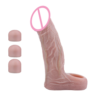 SXXY APP-Steuerung und Smart-Fernbedienung Vibrierender Penis-Sleeve Penisvergrößerungsaufsätze Realistischer Penis-Sleeve für Männer