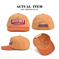 Casquette de baseball bicolore avec visière en daim, casquettes en toile personnalisées avec patchs, casquette de baseball 5 panneaux, casquette de baseball snapback de haute qualité