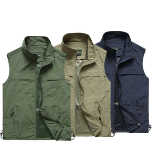 Gilet souple léger pour homme <span class=keywords><strong>Veste</strong></span> <span class=keywords><strong>sans</strong></span> manches coupe-vent respirante zippée pour la course à pied et la randonnée Vêtements d'extérieur décontractés pour l'automne - Product Image 2
