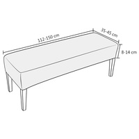 Housse de chaise en velours Funda De Banco En Forma De Tira Larga 150*45*14cm 59*18*5.5 pouces housse de banc longue en velours argenté
