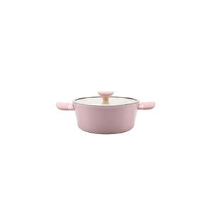 Set di pentole in alluminio antiaderente in 6 pezzi, fornello a induzione nero grigio rosa Beige, adatto alla cottura per friggere e Wok - Product Image 3