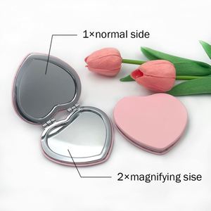 Fashion <b>Small</b> <b>Mirror</b> Hand PU Double Side Foldable Portable Compact Heart <b>Mirror</b> Travel Leather Gift Pocket Makeup <b>Mirrors</b> - Product Image 6