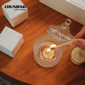 Barattolo di <span class=keywords><strong>vetro</strong></span> <span class=keywords><strong>Vintage</strong></span> di lusso con candela <span class=keywords><strong>in</strong></span> rilievo <span class=keywords><strong>in</strong></span> <span class=keywords><strong>vetro</strong></span> portacandele <span class=keywords><strong>in</strong></span> <span class=keywords><strong>vetro</strong></span> piccolo Tealight con coperchio <span class=keywords><strong>in</strong></span> legno - Product Image 1