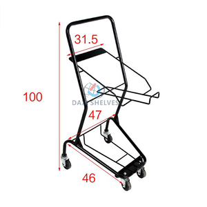 Sac à provisions en plastique pliable de chariot à caddies de chariot avec le chariot de centre commercial de roues - Product Image 4
